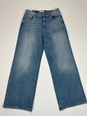 Warp + Weft NCE Wide Leg Jeans High Rise Light Wash Stretch Denim NWT Size 14
